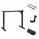 Elektrický rám stola s nastavením výšky 72–118 cm, doska do 160 cm, čierny, ModernHome
